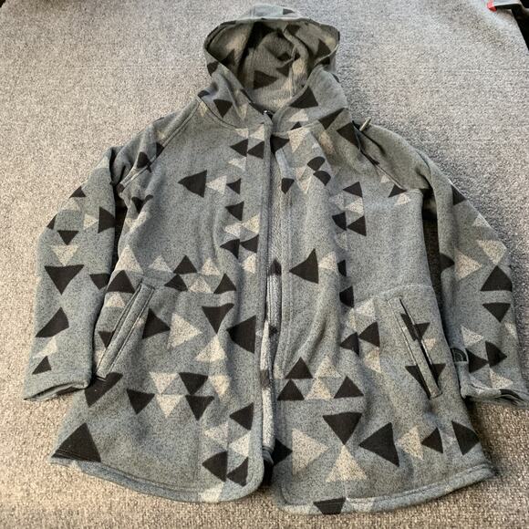 The North Face Women Hoodie Fleece Lined Geometric Long Length Size M “READ DESC - Picture 1 of 12